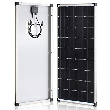 Richsolar 100 Watt 12 Volt Monocrystalline Solar Panel with MC4 Connectors 12 Volt Battery Charging RV, Boat, Off Grid (100W)