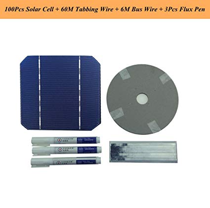 Vikocell Solar Cell (100, 5x5 Mono Solar Cell Kit)