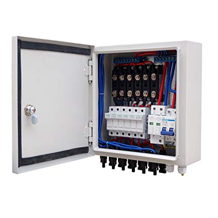 ECO LLC 6 String PV Combiner Box 10A Breaker for Solar Panel Off Grid System Kit