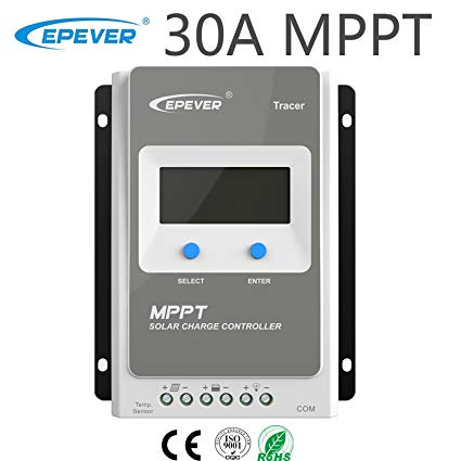 EPever Tracer Solar Charge Controller 100V PV Negative Grounded Solar Regulator with LCD Display for Gel Sealed Flooded Lithium Battery (3210AN)