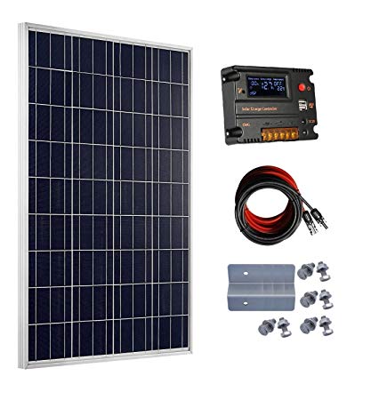 ECO-WORTHY 100 Watt 12V Solar Panels Kit + 20A Charge Controller for Off-Grid 12 Volt Battery System