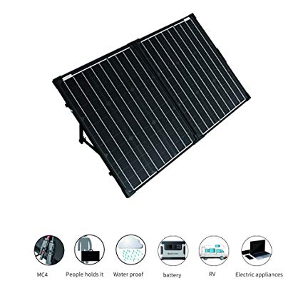 ACOPOWER 100W Portable Solar Panel for 12V Battery and Generator Charging-18V Expansion Panel with MC4 Connector for 200W Solar System for RV