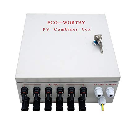 ECO-WORTHY 6 String PV Combiner Joint Box & 10A Circuit Breakers for Solar Panel
