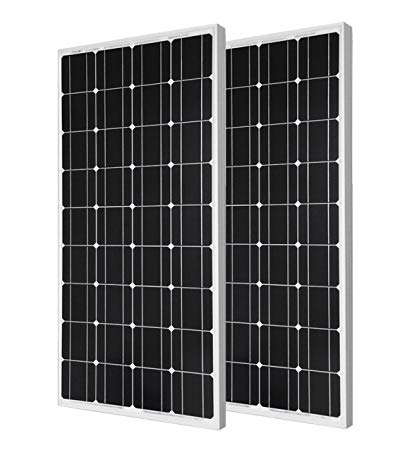ECO-WORTHY 2pcs 100 Watt Monocrystalline Photovoltaic PV Solar Panel Module 12V Battery Charging for Solar Home