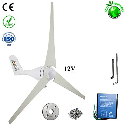 Wind Turbine Generator Kit 400Watt DC 12V with 3 Blades for RV, boat, homes, businesses, and industrial energy supplementation