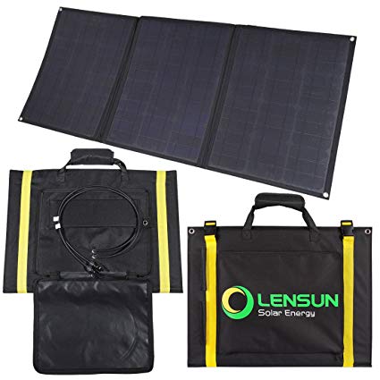 Lensun 100W Foldable Solar Panel, 12V Ultralight Folding Solar Charger with MC4 Solar Cables, Ideal for Camping van, RVS, Motorhomes, Caravans, Boat and Yachts