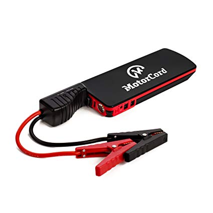 MotorCord 18,000Mah Multi-Functional Super Power Car Jump Starter, High 600A Peak Current With LED Flashlight, Adapters & Clamps