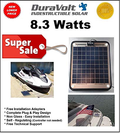 DuraVolt Marine Solar Panel Battery Charger, 8.3 Watt