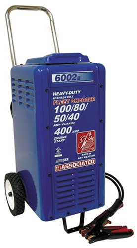 Associated Equipment 6002B 6/12/18/24V 100/80/50/40 Amp 400 Amp Charger Cranking Assist with Wheels