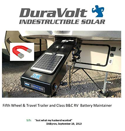 DuraVolt Fifth Wheel & Travel Trailer (Class B&C RV) magnetic battery maintainer 12 Volt 8.3 Watt - No experience Plug & Play Design. Dimensions 11.8