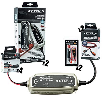 CTEK (56-864) MUS 4.3 12 Volt Battery Charger - Garage Kit