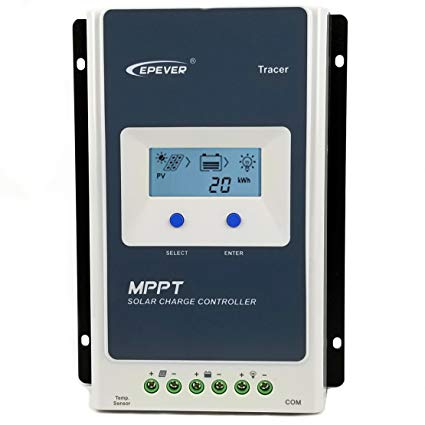 40A MPPT Solar Charge Controller 100V PV Input Support Lithium Battery Charging Backlight LCD Negative Ground 12V 24V Auto 1040W Solar Panels Charger Regulator Tracer 4210AN