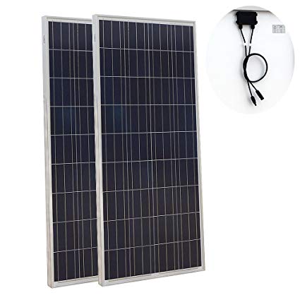 ECO LLC 300W 2pcs 150W 12V Poly Solar Panel for off Grid Solar Module System Kit Boat Camping Power
