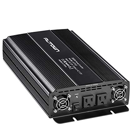 AUTOWN 2000W Power Inverter for Home Car RV with 2 AC Outlets Power Converter 12V DC to 110V AC Inverter Great Gift for Father's Day
