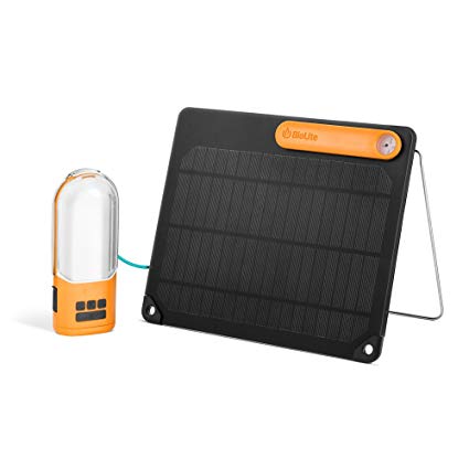 BioLite PowerLight SolarPanel5 Kit with 5 Watt USB Output, and PowerLight Torch/Lantern/Powerbank, For On-Demand Light and Energy, 0.26 x 10.1 x 8.2 Inch Panel, Black/Yellow (SXA1001)